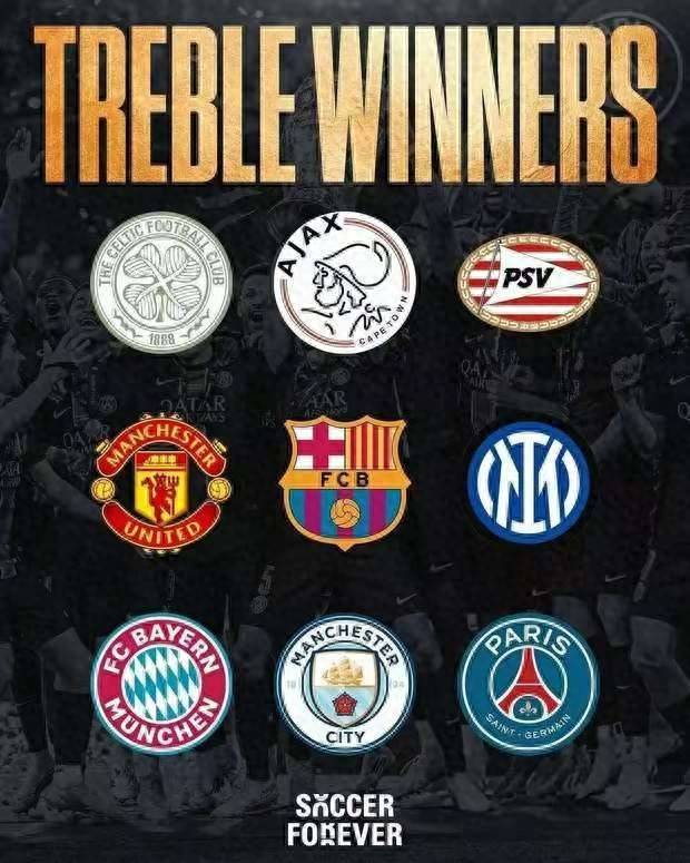 欧洲足坛11个三冠王&amp;9队获得 皇马15次欧冠冠军但无三冠王